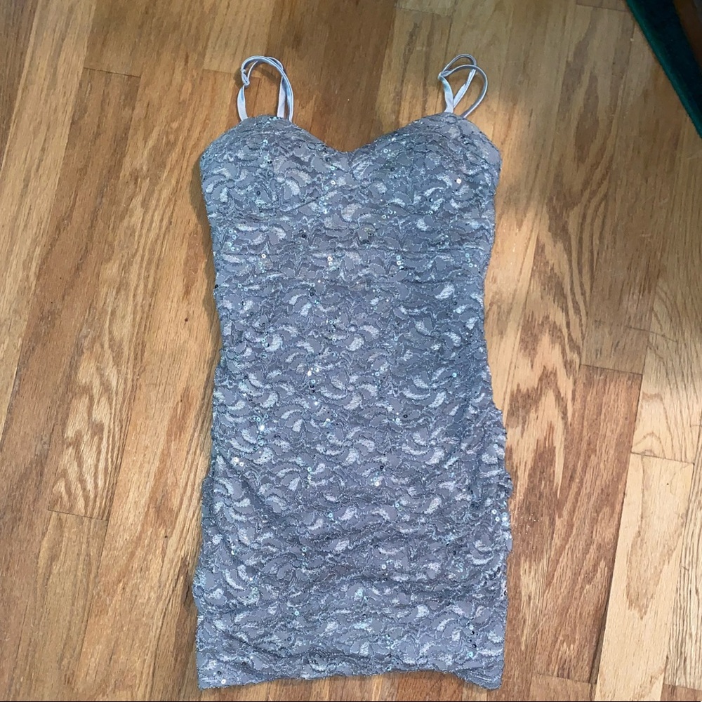 Silver Sequin Cocktail Dress